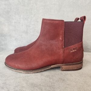 Josef Seibel ankle boots women's 10 red burgundy leather classic preppy new $170